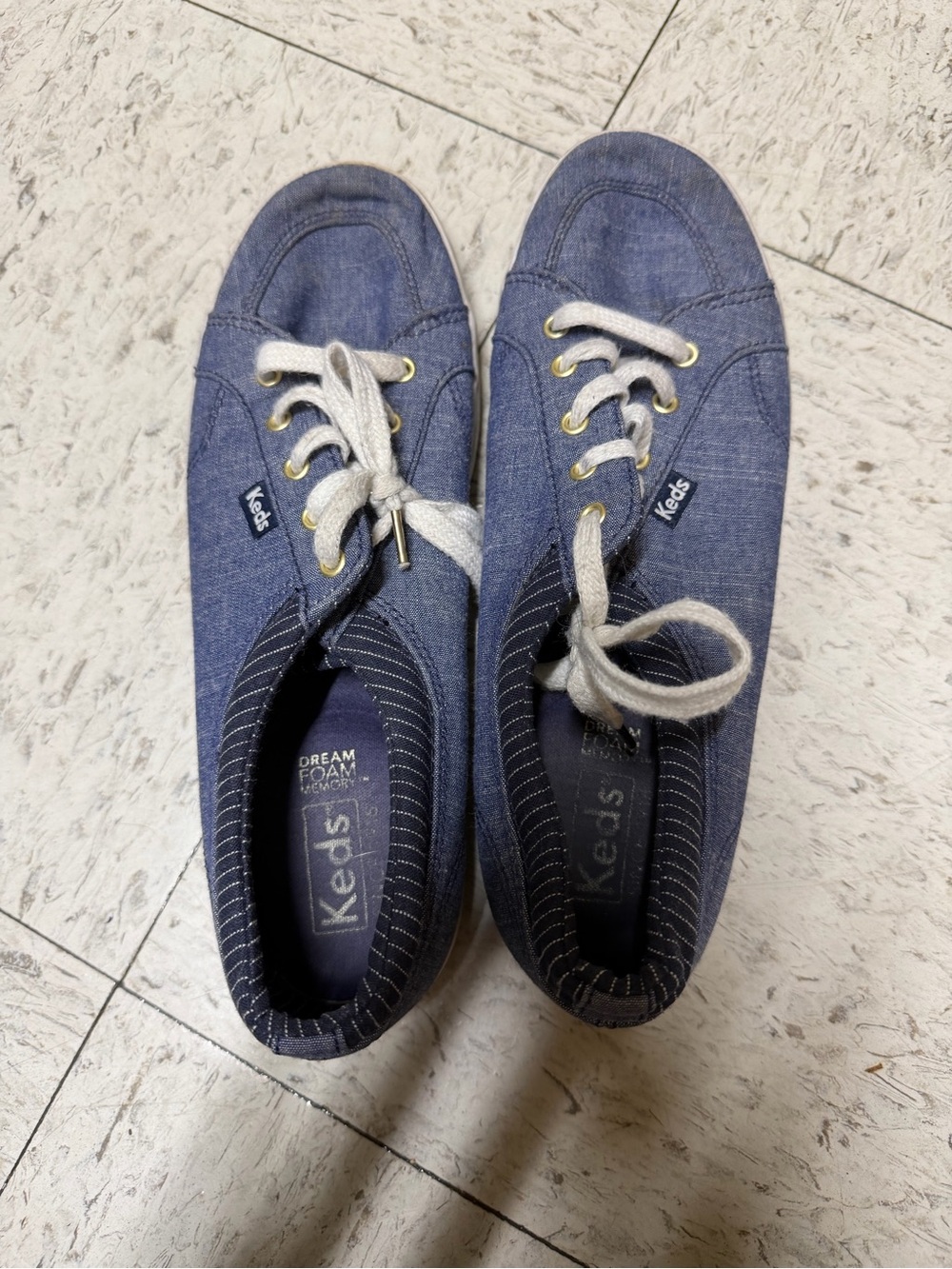 Keds Chambray Blue Canvas Low-Top Sneakers